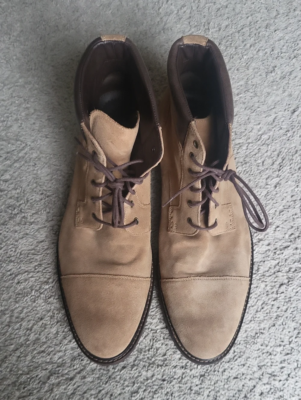 Johnston & Murphy Chukka Boots Mens 11M Tan Suede Cody Cap Toe Lace-Up Ankle